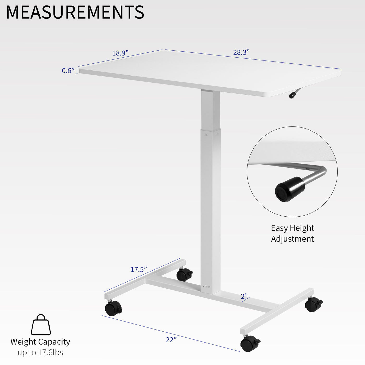 Mobile Pneumatic Lift Height Adjustable Workstation Cart