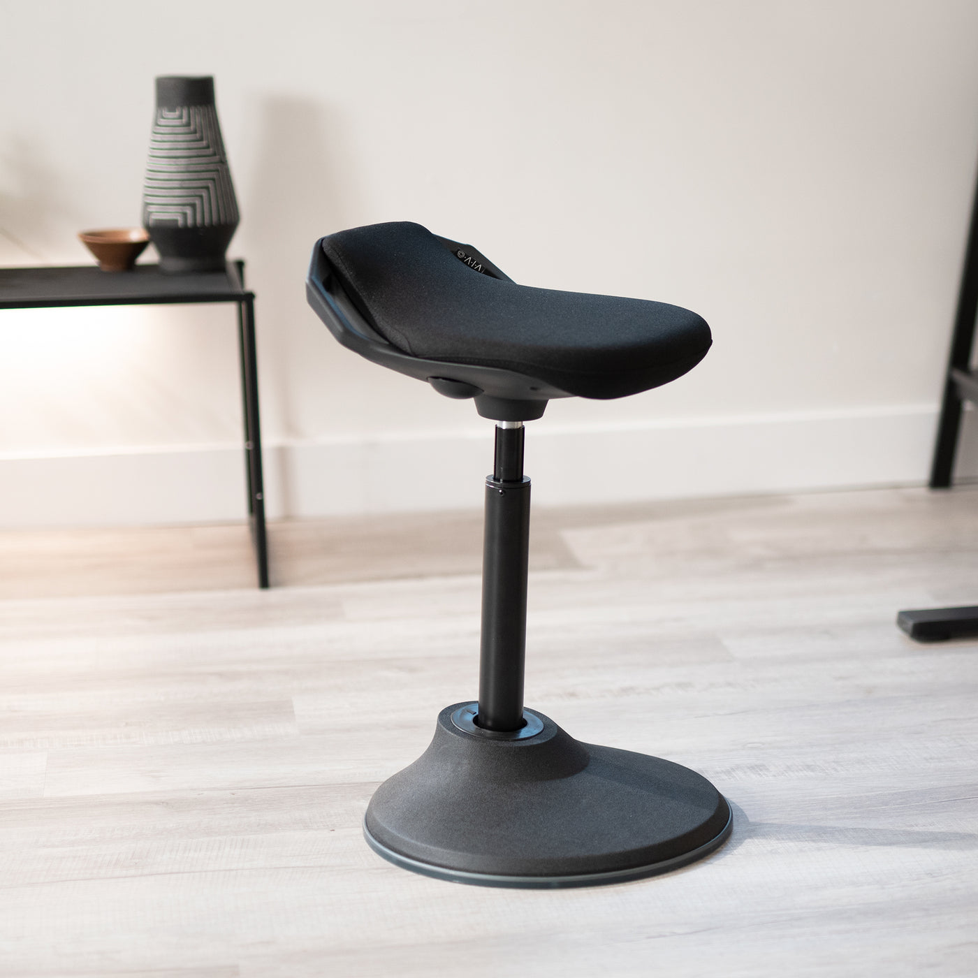 Black Height Adjustable Perch Stool