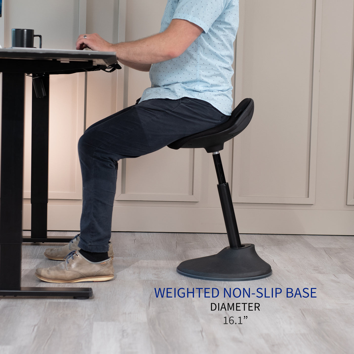 Black Height Adjustable Perch Stool